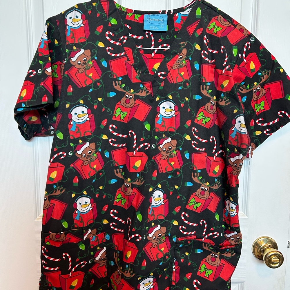 Christmas Scrub Top